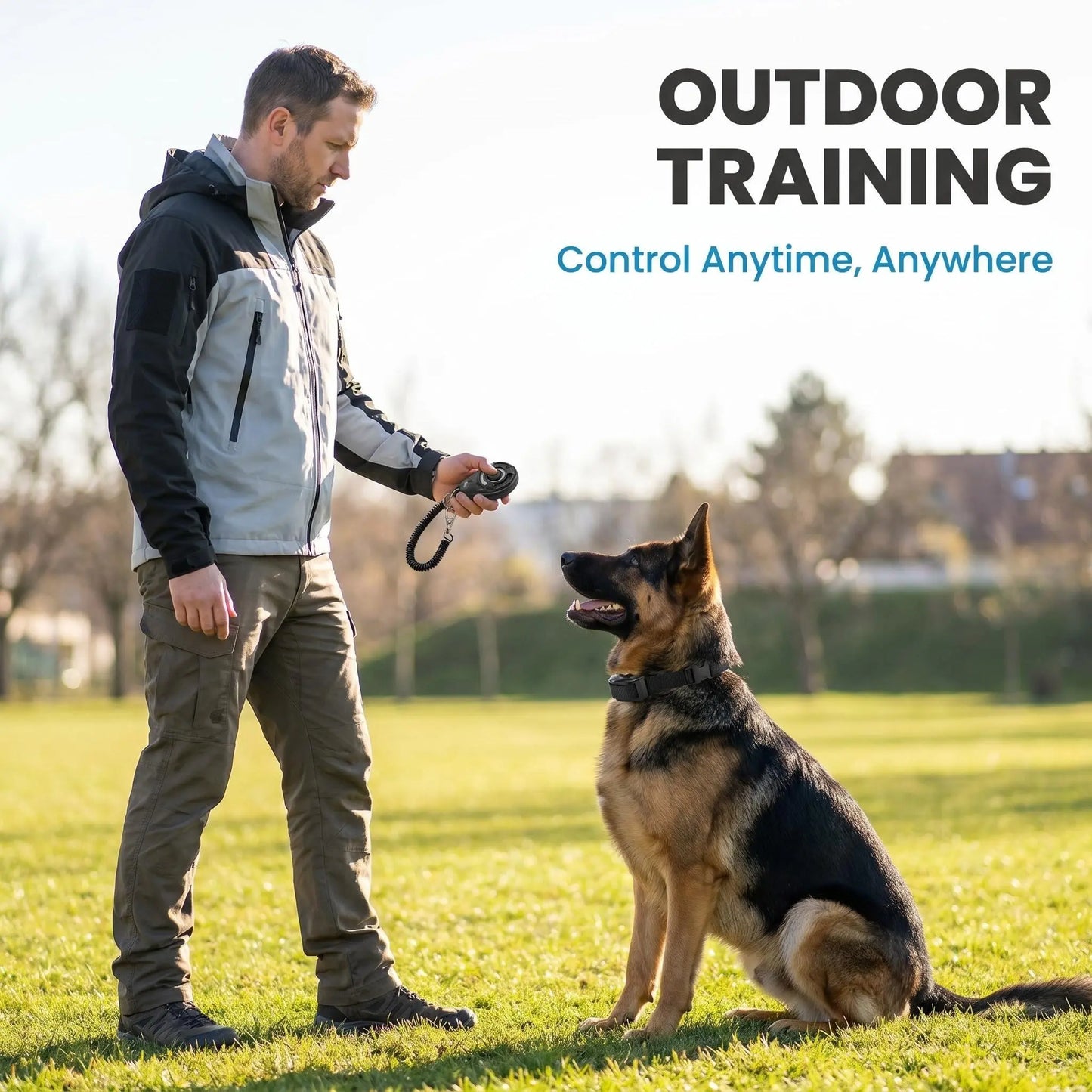 2 in 1 Dog Bark Collar Training Set, Gentle Remote Control No Barking Solution for Home Neighborhood Walks Public Park Pet Management
