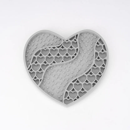 Food-Grade Silicone Heart-Shaped Lick Mat for Dogs and Cats - Anti-Anxiety Slow Feeder in 12 Colors