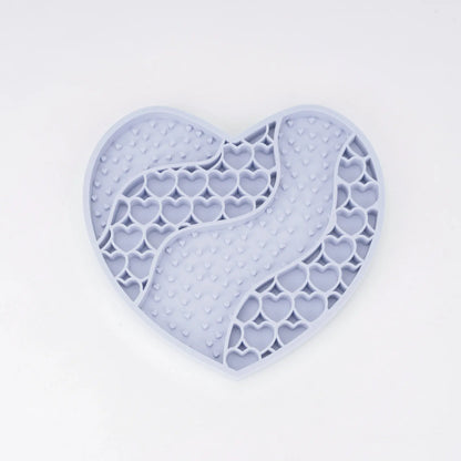 Food-Grade Silicone Heart-Shaped Lick Mat for Dogs and Cats - Anti-Anxiety Slow Feeder in 12 Colors