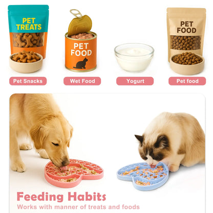 Food-Grade Silicone Heart-Shaped Lick Mat for Dogs and Cats - Anti-Anxiety Slow Feeder in 12 Colors