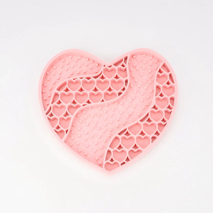 Food-Grade Silicone Heart-Shaped Lick Mat for Dogs and Cats - Anti-Anxiety Slow Feeder in 12 Colors