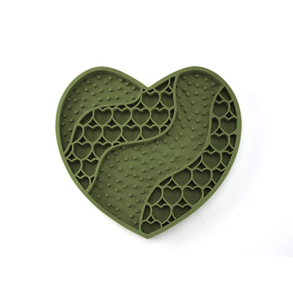 Food-Grade Silicone Heart-Shaped Lick Mat for Dogs and Cats - Anti-Anxiety Slow Feeder in 12 Colors