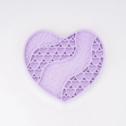 Food-Grade Silicone Heart-Shaped Lick Mat for Dogs and Cats - Anti-Anxiety Slow Feeder in 12 Colors