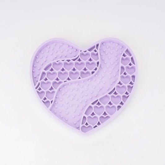 Food-Grade Silicone Heart-Shaped Lick Mat for Dogs and Cats - Anti-Anxiety Slow Feeder in 12 Colors