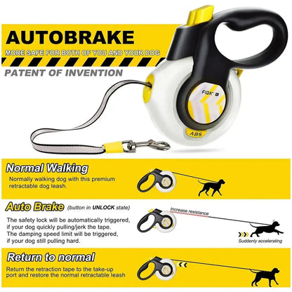 Fida Dog Leash, Autobrake Retractable Patented Design for Dog Pulling, 16 Ft Heavy Duty No Pull Pet Walking Leash for Large Medium Dogs. Tangle Free, One‑Hand Control, Soft Grip#Summervibes #Petlovers