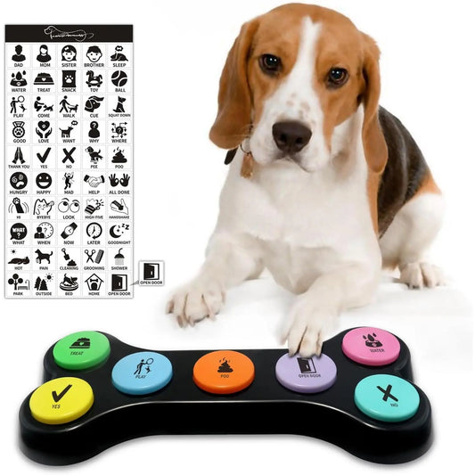 Buttons for Communication, 7 Count Recordable Talking Buttons Set with Scene Stickers, Pet Buttons for Puppy Small Dogs & Cats Black Color ( Included)