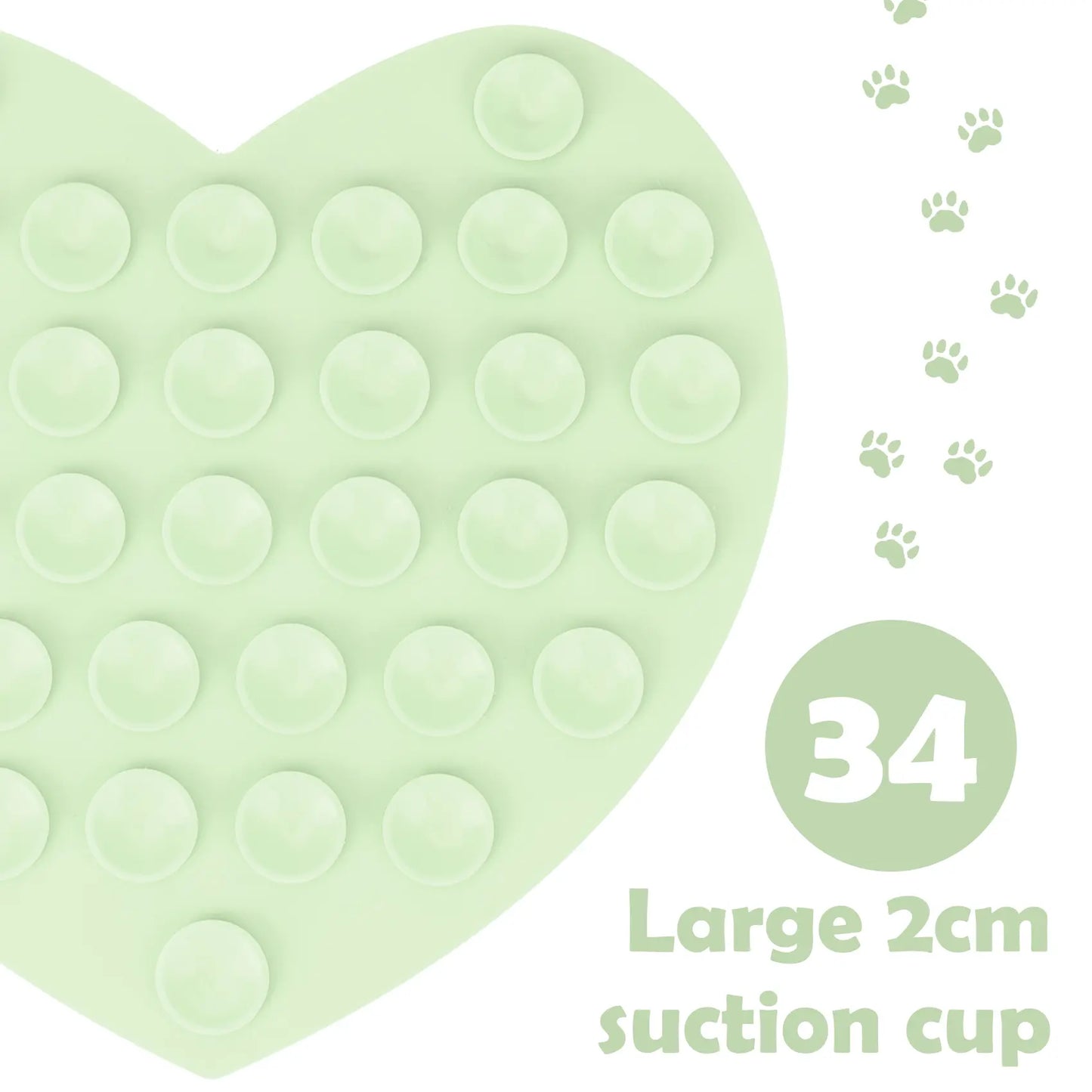 Food-Grade Silicone Heart-Shaped Lick Mat for Dogs and Cats - Anti-Anxiety Slow Feeder in 12 Colors