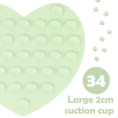 Food-Grade Silicone Heart-Shaped Lick Mat for Dogs and Cats - Anti-Anxiety Slow Feeder in 12 Colors