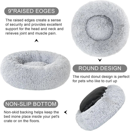 Calming Donut Dog Bed – Plush Anti-Anxiety Cuddler (32”) Kimpets